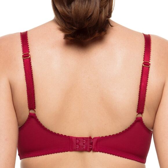 NWT Kisskill Red Velvet Love Bra with Gold Embroidered Script size 32C AU 10C - Picture 2 of 8